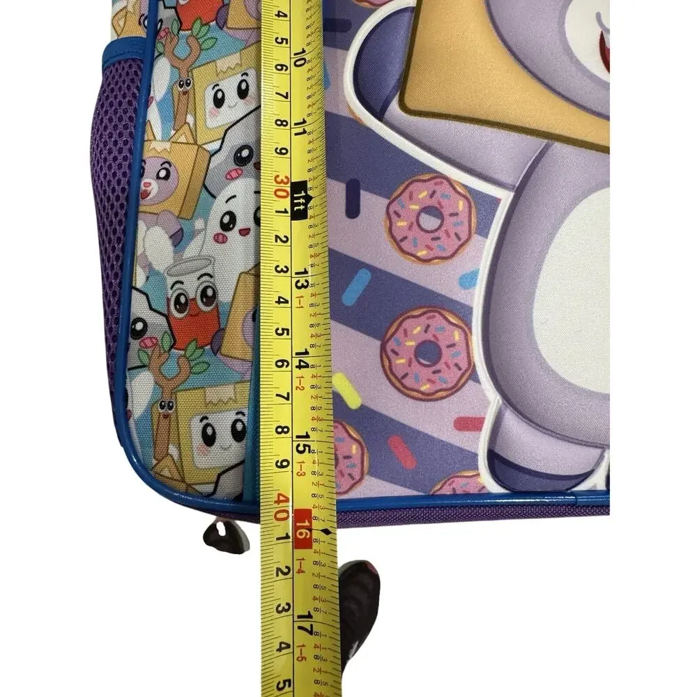 Bioworld LankyBox Kids Backpack Purple Pink Polyester Zip Reflective Strap NEW